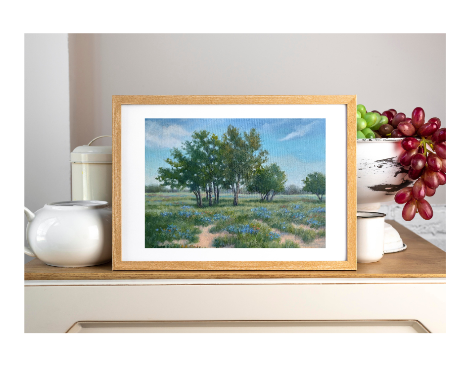 Bluebonnet Trails IV, Fine Art Giclee Print