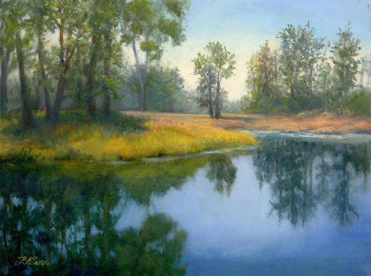 Creekside, Original Small Landscape Oil Painting 9 x 12