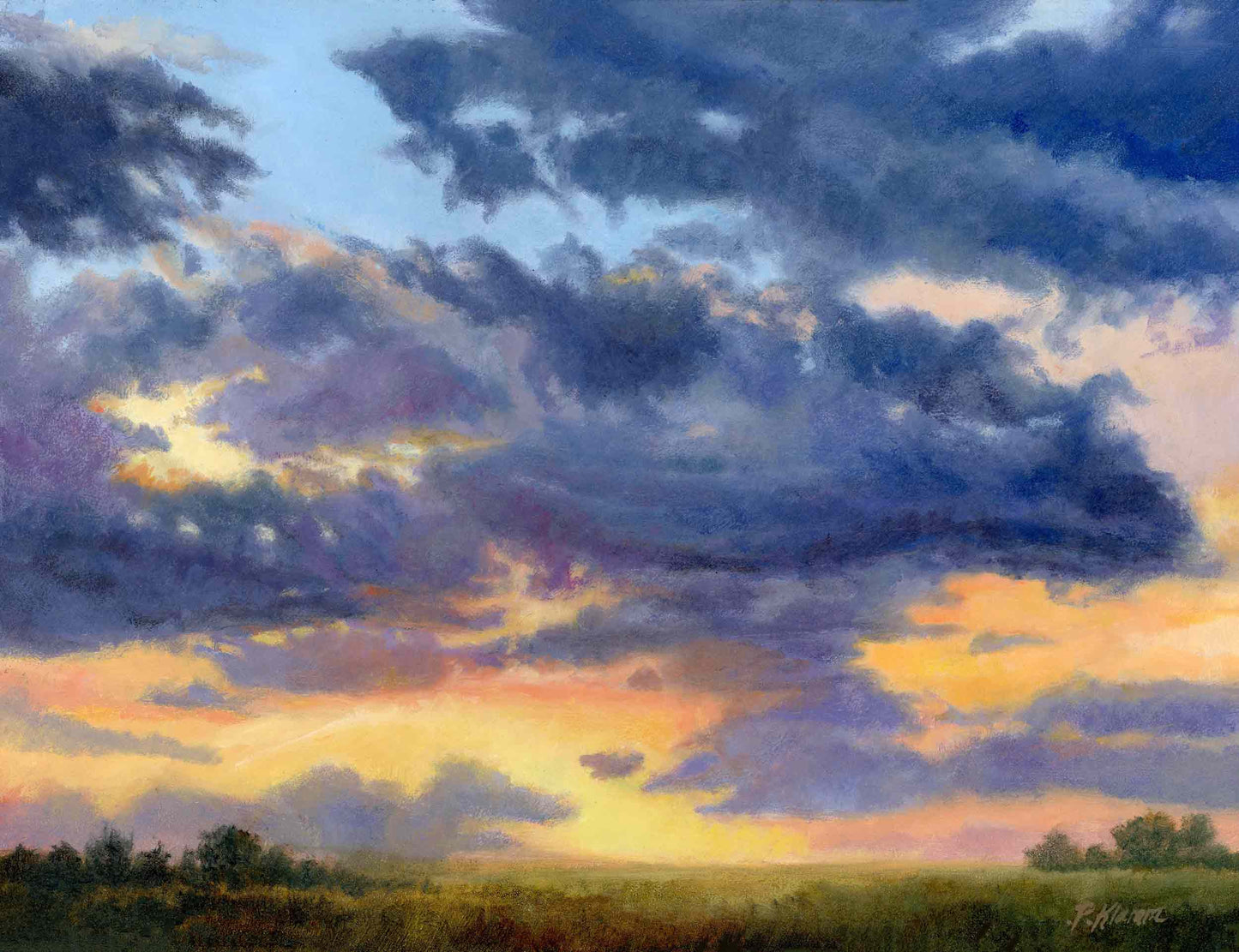 Fiery Sky Sunset, Fine Art Giclee Print