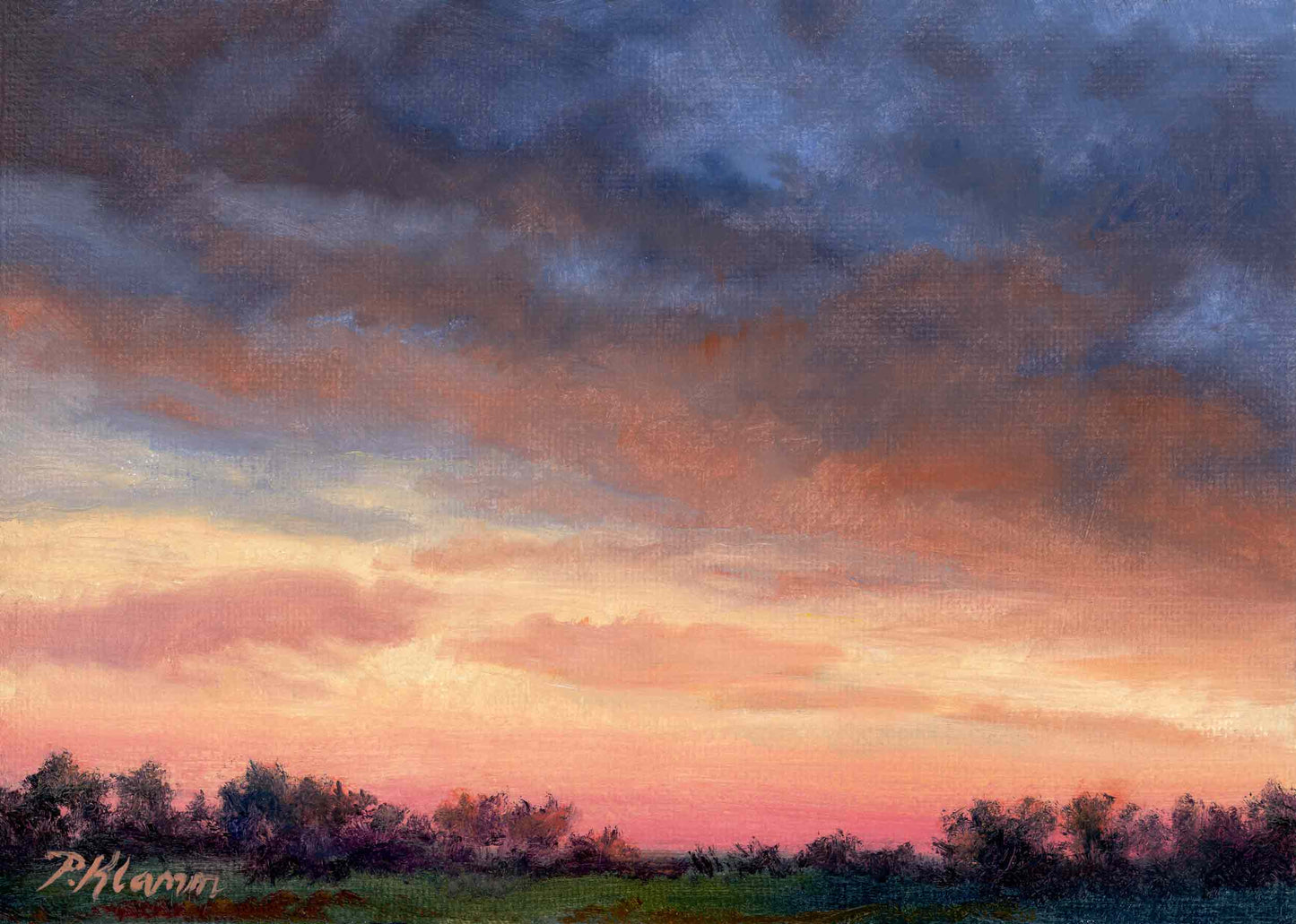Eventide, Original Small Landscape Painting 5 x 7 Unframed