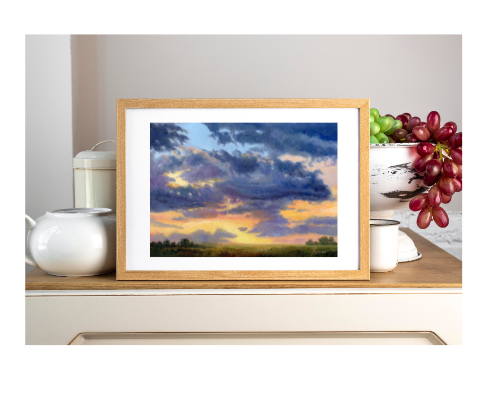 Fiery Sky Sunset, Fine Art Giclee Print