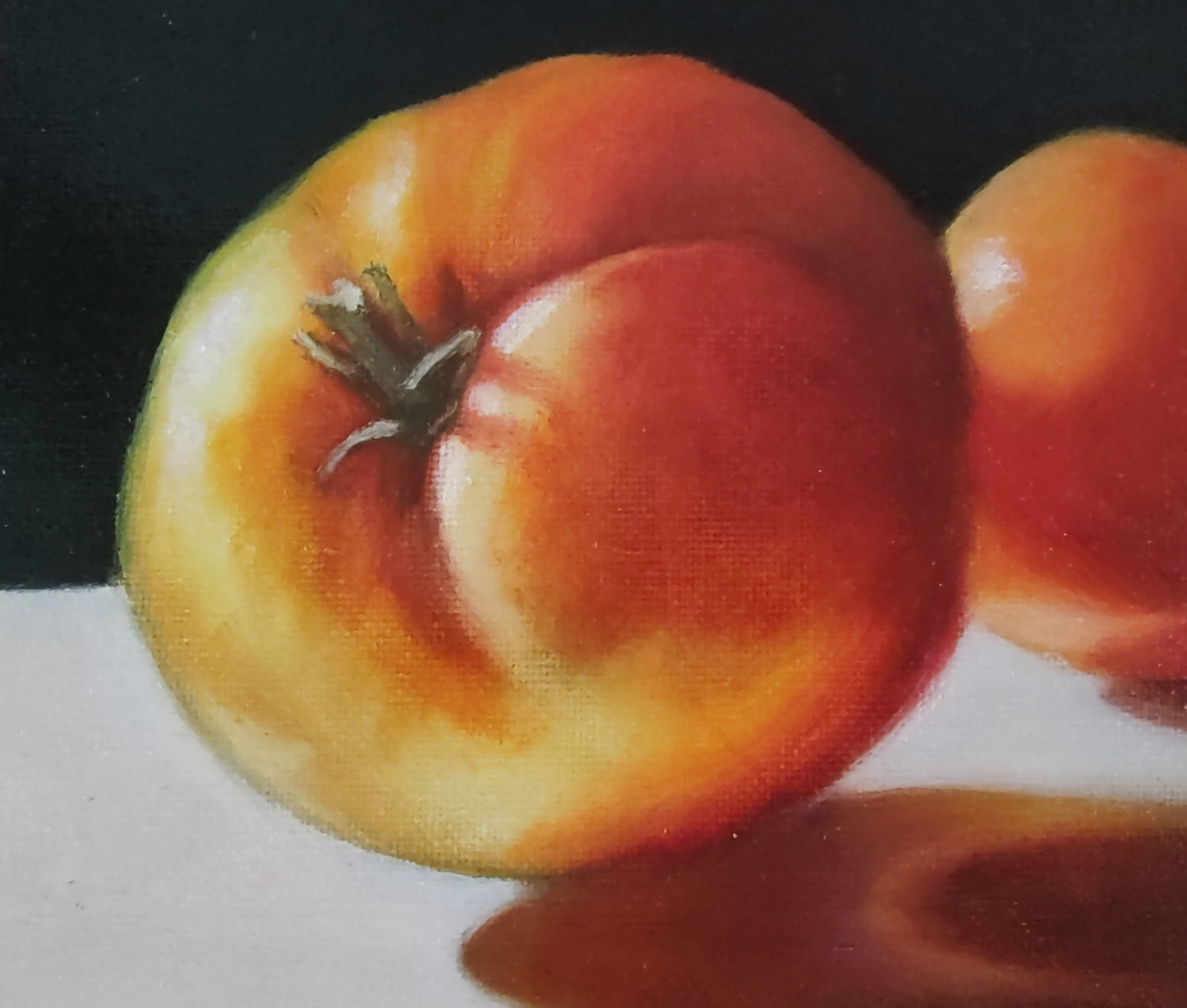 Tomato Reflections, Original Small Oil Painting 6 x 8 Unframed