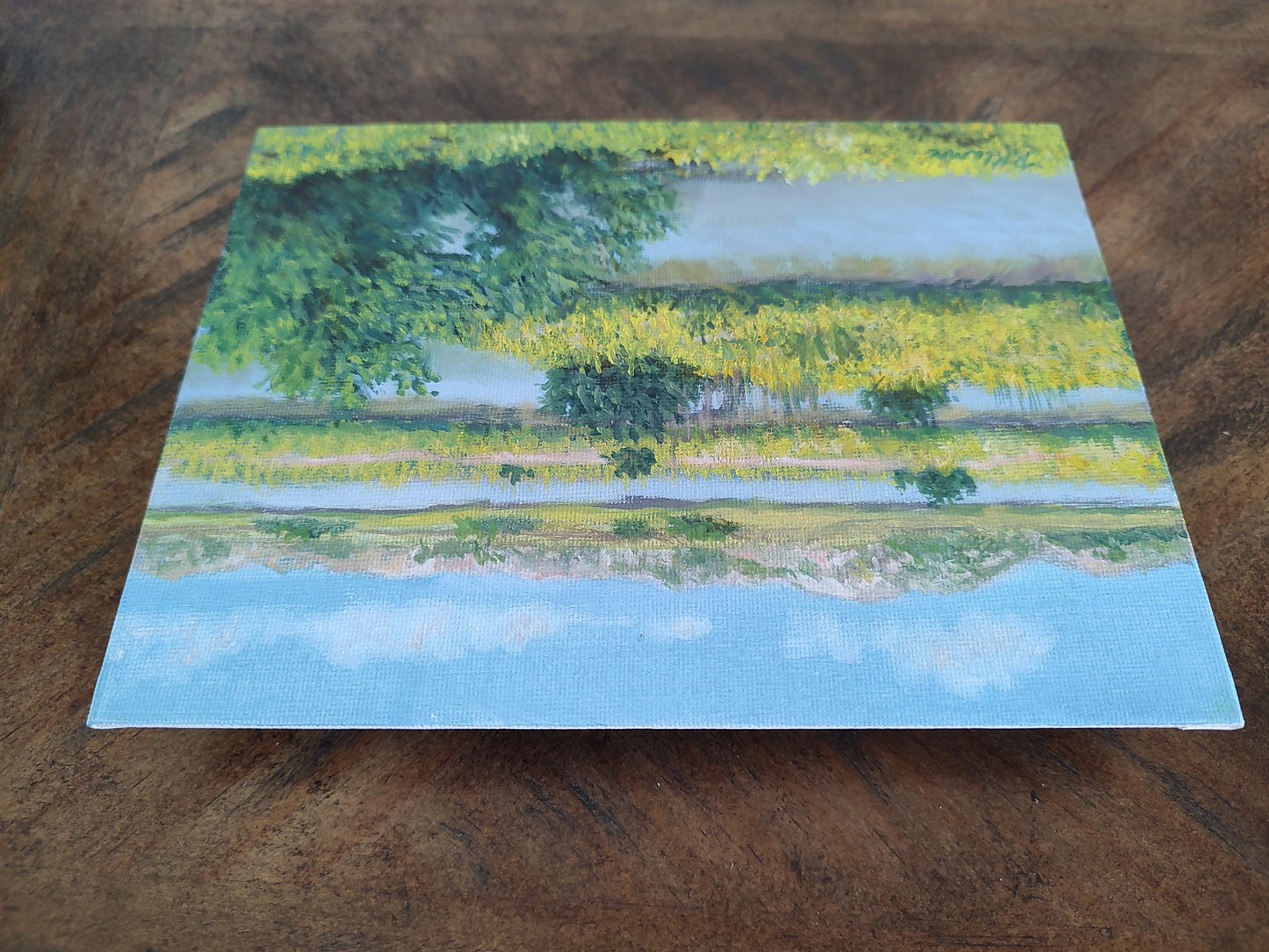 Coastal Gold, Original Small Landscape Oil Painting 6 x 8 Unframed