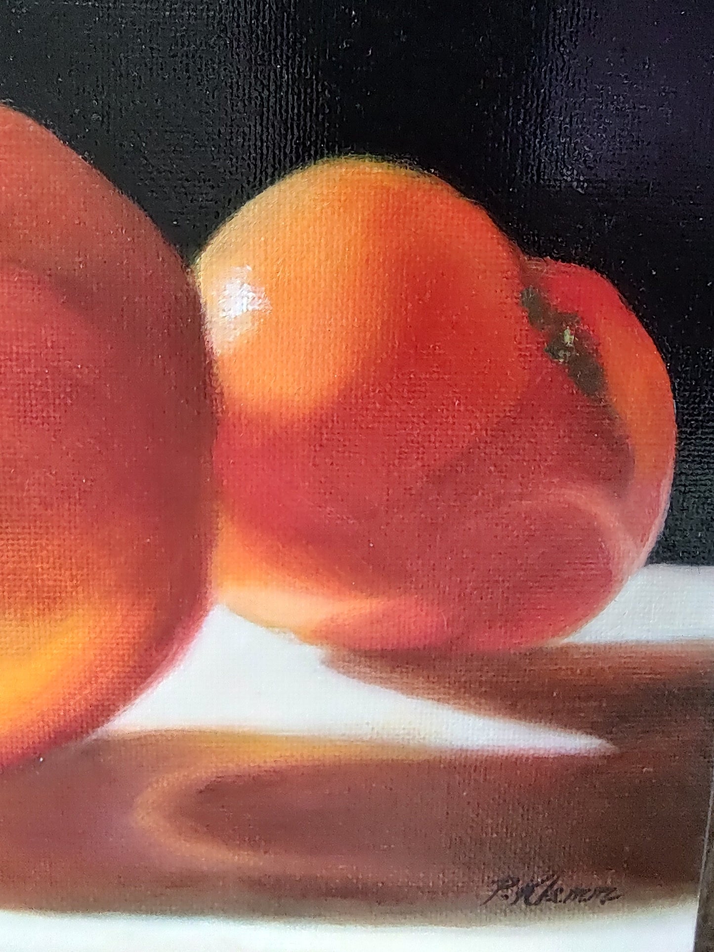 Tomato Reflections, Original Small Oil Painting 6 x 8 Unframed