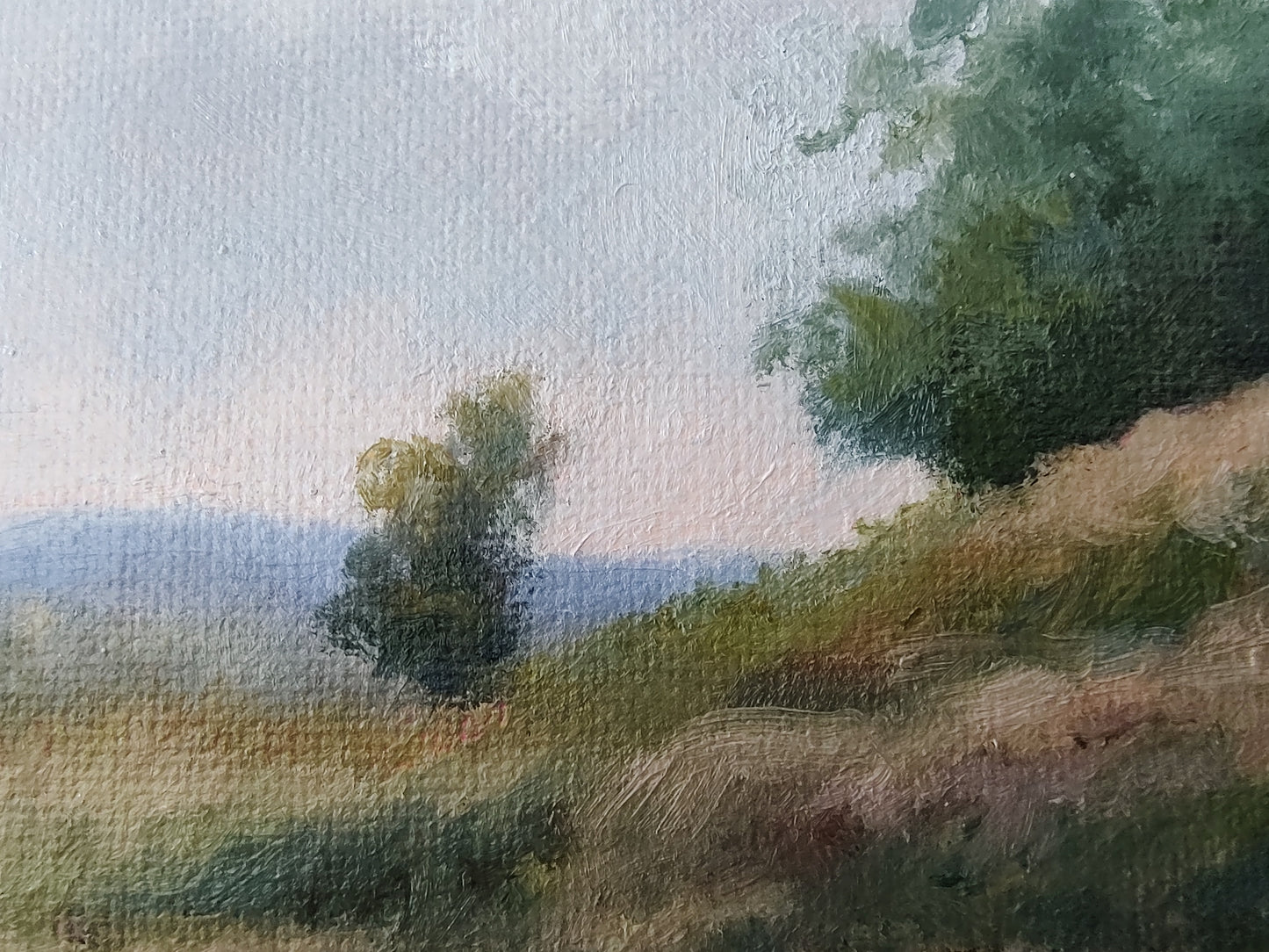 Chance of Rain, Original Small Landscape Painting 5 x 7 Unframed