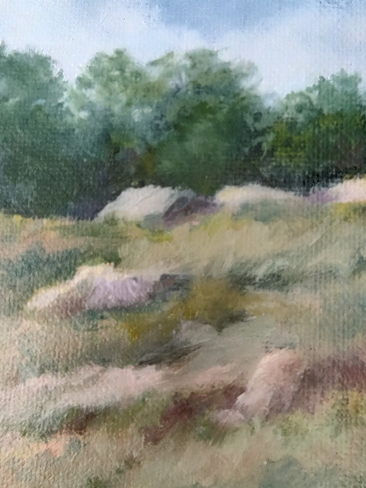 Chance of Rain, Original Small Landscape Painting 5 x 7 Unframed
