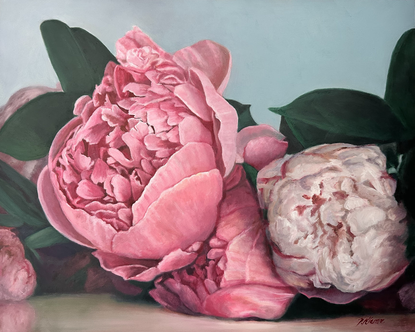 The Queen of Flowers, Peony Original Floral Oil Painting 16 x 20