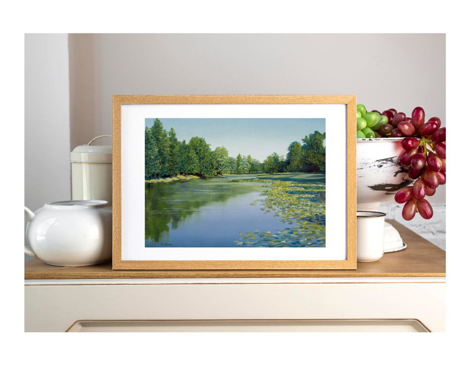 Waterlilies at Turtle Creek, Landscape Fine Art Giclee Print