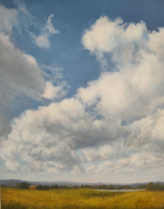 Chasing Clouds, Original Landscape Oil Painting 14 x 11