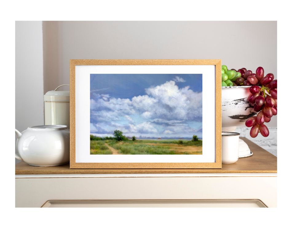 Clouds and Fields, Fine Art Giclee Print