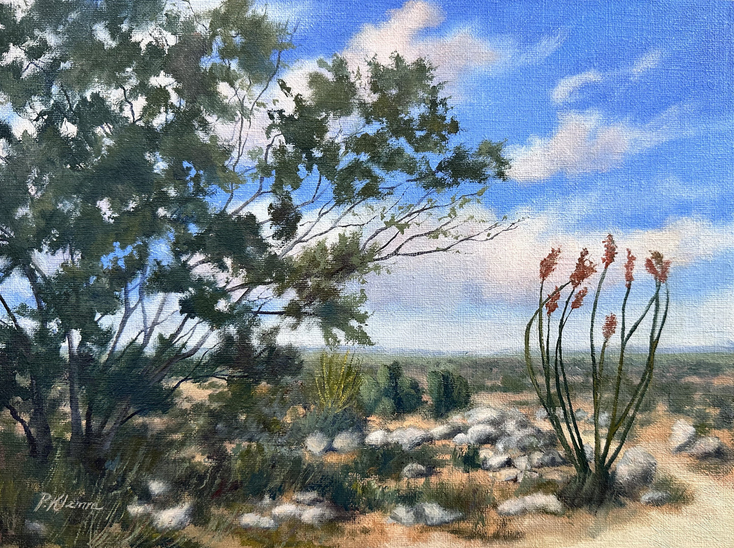 Guadalupe Afternoon II, Original Small Landscape Oil Painting 9 x 12