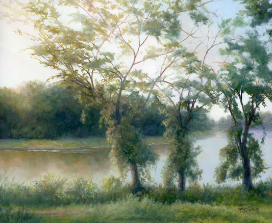 Mystic Morning, Original Landscape Oil Painting 16 x 20