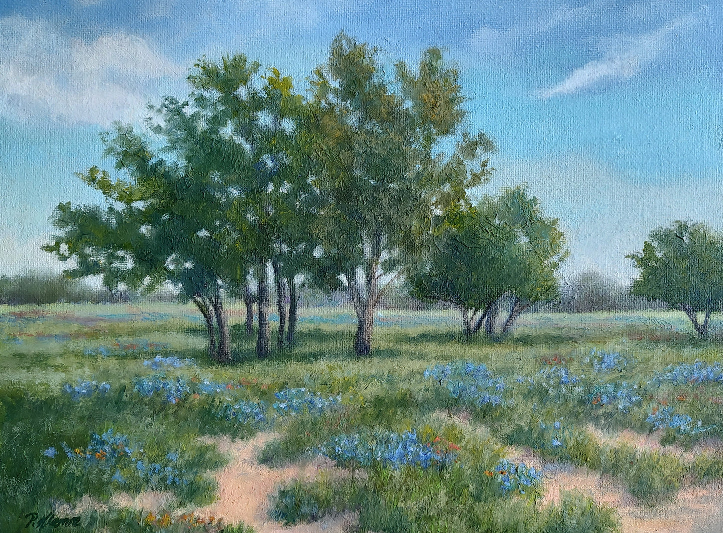 Bluebonnet Trails IV, Fine Art Giclee Print