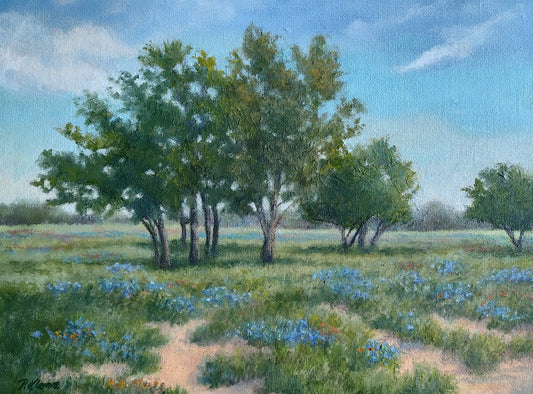 Bluebonnet Trails IV, Fine Art Giclee Print
