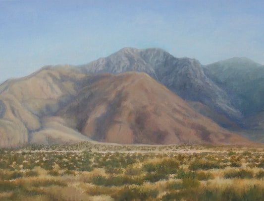 Outside Palm Springs II, Original Small Landscape Oil Painting 9 x 12