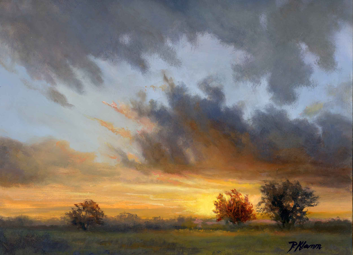 Prairie Skies, Original Small Landscape Oil Painting 9 x 12