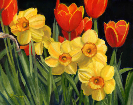 Spring Blooms, Original Small Floral Oil Painting 8 x 10