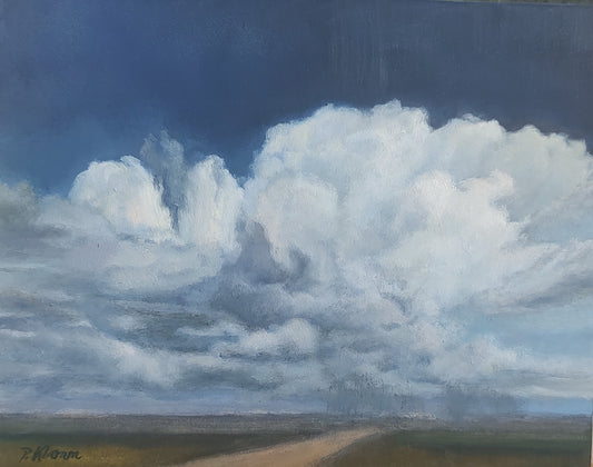 Chasing Storms, Original Small Landscape Oil Painting 8 x 10