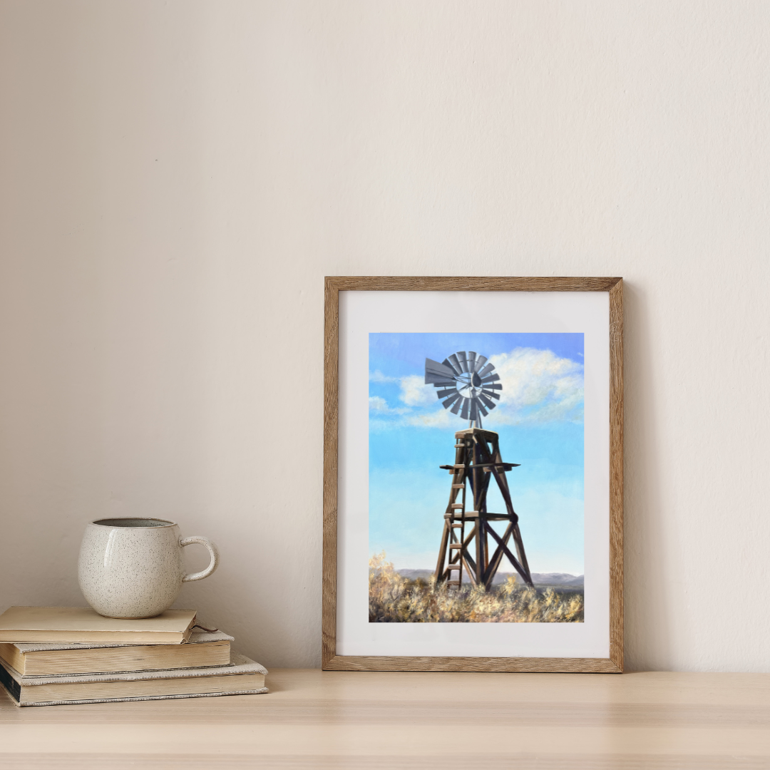 The Wooden Windmill, Fine Art Giclee Print