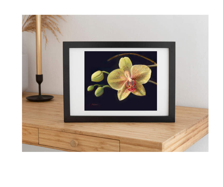 Yellow Polka Dot Orchid, Fine Art Giclee Print